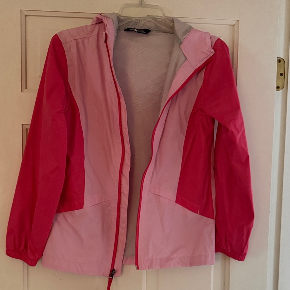 The North Face Pink zioline rain jacket size Girls L 14/16